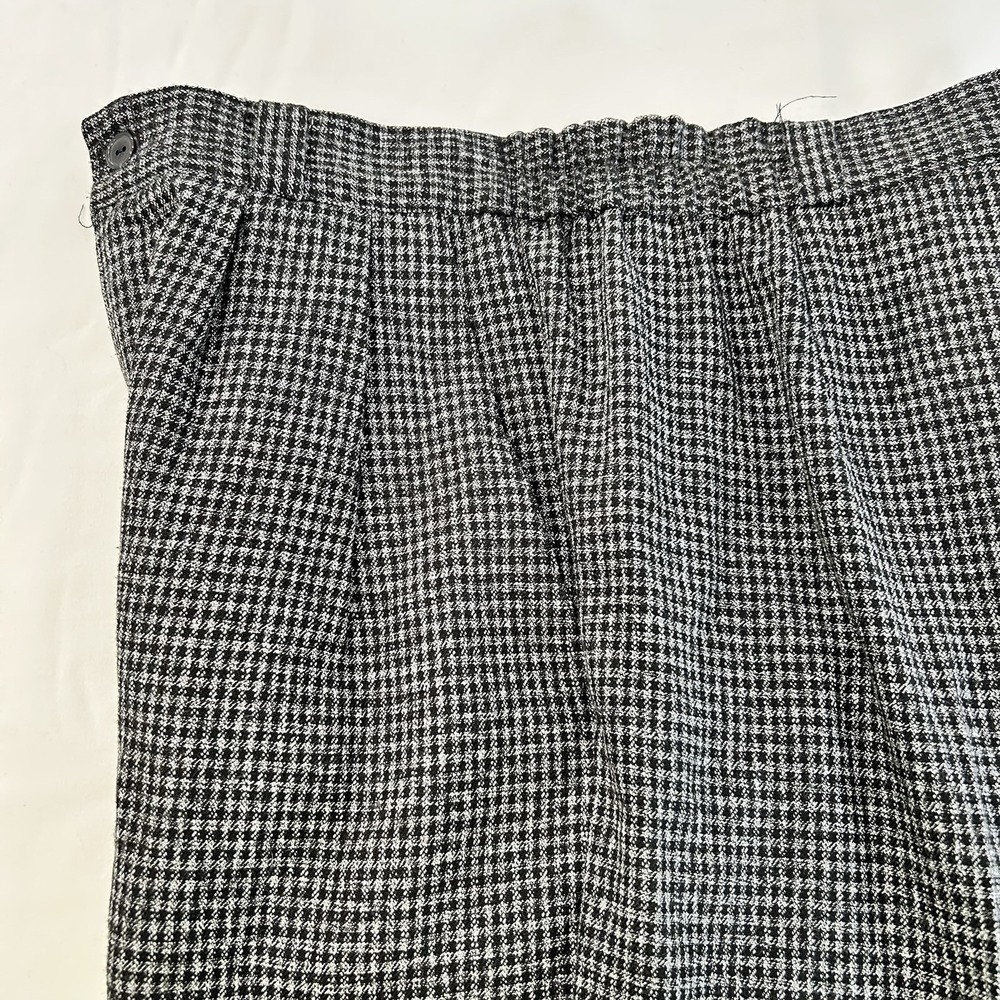 VTG Wool Blend Houndstooth‎ Pants Grandma Academic Pleated High Waist Small 4/6 - Picture 5 of 12